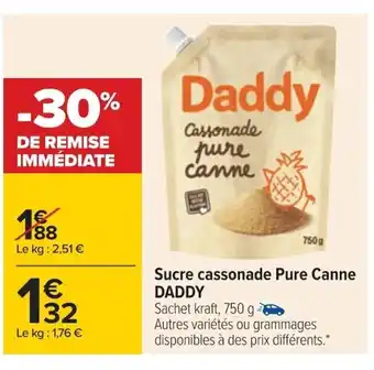 Carrefour Daddy Sucre Cassonade Pure Canne offre