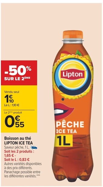 Carrefour Lipton Ice Tea Boisson Au Thé offre