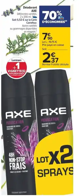 Carrefour Axe Déodorant offre