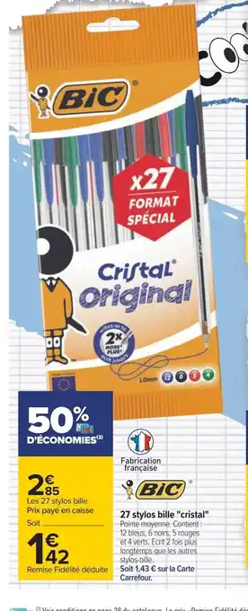 27 Stylos Bille Cristal