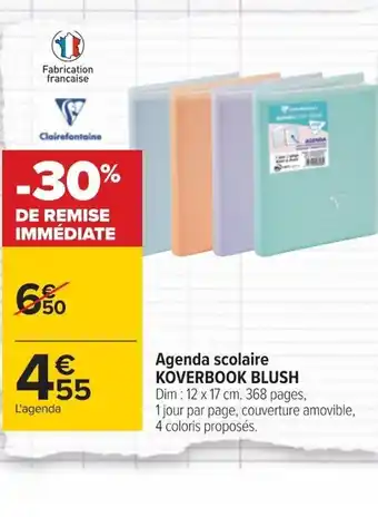 Carrefour Koverbook Blush Agenda Scolaire offre