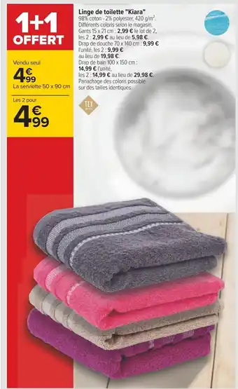 Carrefour Linge de Toilette Kiara offre