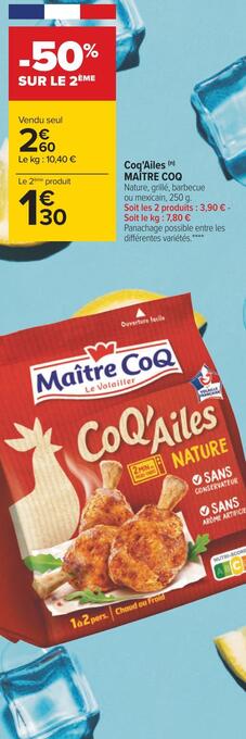 Carrefour Maître coq coq'ailes offre