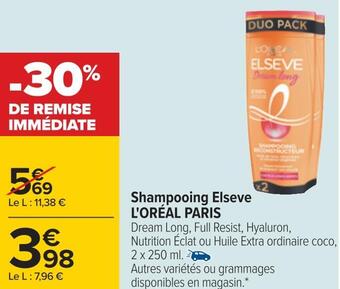 Carrefour L'oréal paris shampooing elseve offre