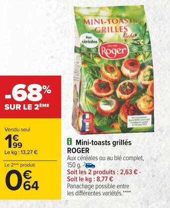 Roger mini-toasts grillés
