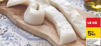 Carrefour Lamelle d'encornet géant saumurée décongelée offre