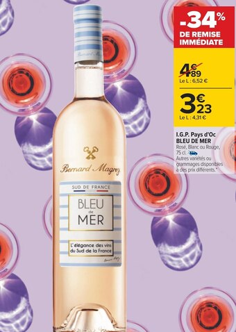 Carrefour Bleu de mer i.g.p. pays d'oc offre