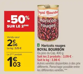 Carrefour Royal bourbon haricots rouges offre