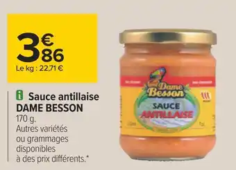 Carrefour Dame besson sauce antillaise offre