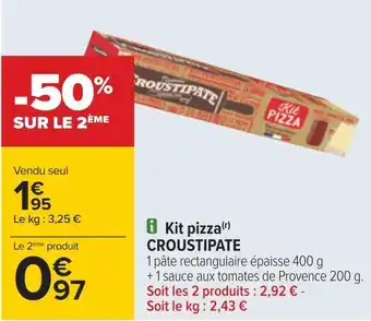 Carrefour Croustipate kit pizza offre