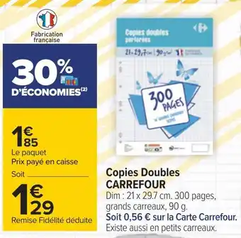 Carrefour copies doubles