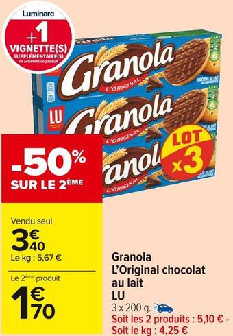 Lu granola l’original chocolat au lait