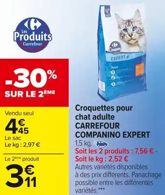Carrefour Market Carrefour companino expert croquettes pour chat adulte offre
