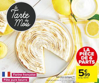 Carrefour Market Tarte citron meringuée offre
