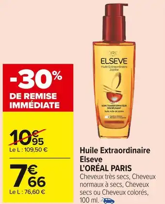 Carrefour Market L’oréal paris huile extraordinaire elseve offre