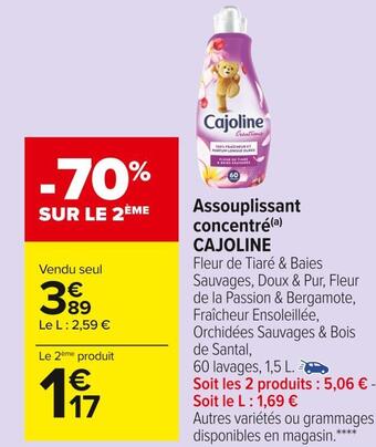 Carrefour Market Cajoline assouplissant concentré offre