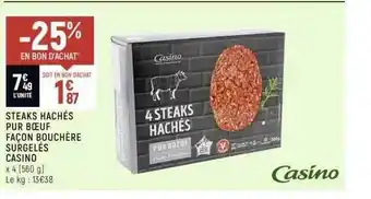Spar Steaks hachés pur bœuf façon bouchère surgelés casino offre
