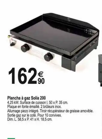 Plancha à gaz solia 200