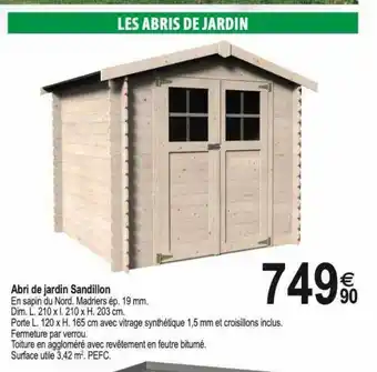 Tridôme Abri de jardin sandillon offre