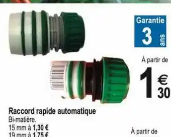 Tridôme Raccord rapide automatique offre