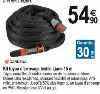 Tridôme Kit tuyau d'arrosage textile liano 15 m offre