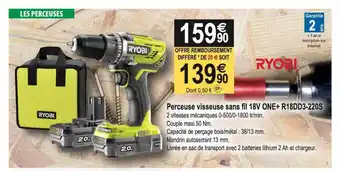 Perceuse visseuse sans fil 18v one+ r18dd3-220s ryobi