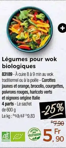 Thiriet Légumes pour wok biologiques offre