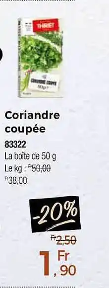 Thiriet Coriandre coupée offre