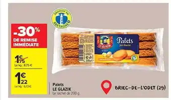 Palets le glazik -30% de remise immédiate
