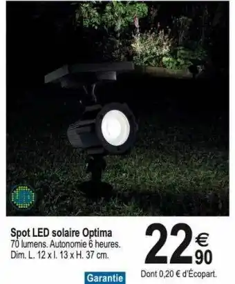 Tridôme Spot led solaire optima offre