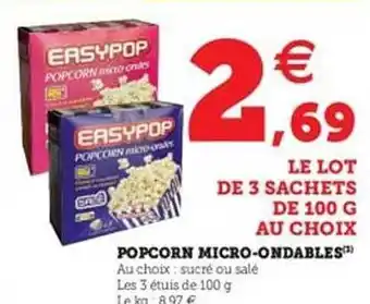 Hyper U Popcorn micro-ondables offre