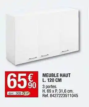 Brico Dépôt Meuble haut l.120cm offre