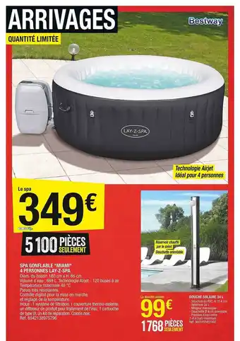 Brico Dépôt Spa gonflable miami 4 personnes lay-z-spa offre