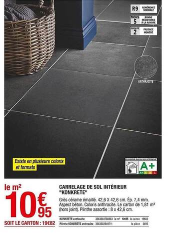 Brico Dépôt Carrelage de sol intérieur konkrete offre