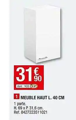 Brico Dépôt Meuble haut l.40cm offre