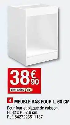 Brico Dépôt Meuble bas four l.60cm offre