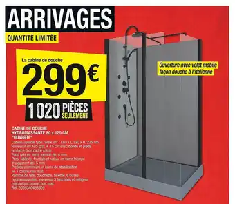 Brico Dépôt Cabine de douche hydromassante offre