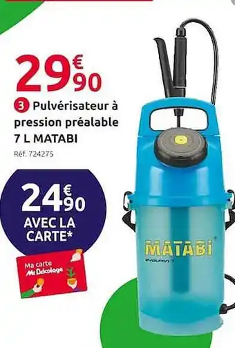 Mr Bricolage Pulvérisateur à pression préalable 7 l matabi offre