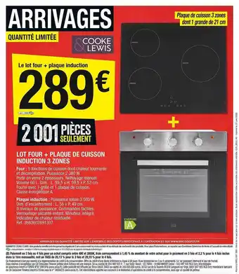 Brico Dépôt Lot four + plaque de suisson induction 3 zones offre