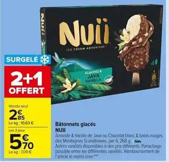 Carrefour Market Nuii Bâtonnets Glacés offre