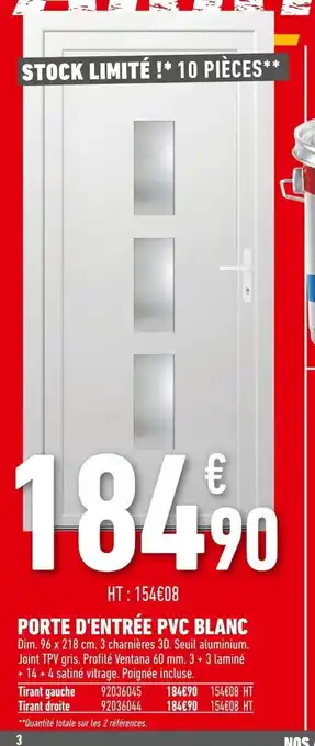 Batkor Porte d'Entrée PVC Blanc offre