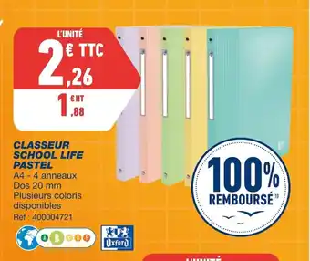 Bureau Vallée Classeur School Life Pastel offre