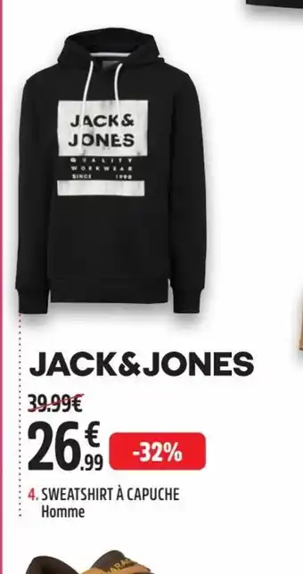 Promo Jack Jones Sweatshirt a Capuche Homme chez Intersport