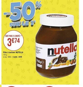 Casino Supermarchés Nutella Pâte à Tartiner offre