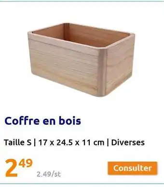 Action Coffre en bois offre