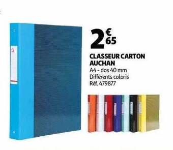 Auchan Classeur carton auchan offre