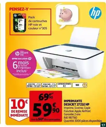 Auchan Imprimante deskjet 2721e hp offre
