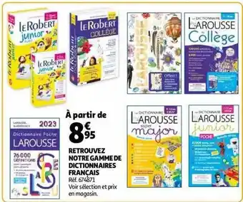 Auchan Gamme de dictionnaires français offre