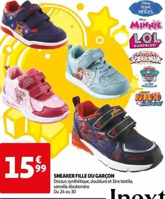 Auchan Sneaker fille ou garçon offre