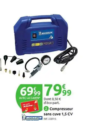 Mr Bricolage Compresseur Sans Cuve 1,5 Cv Michelin offre